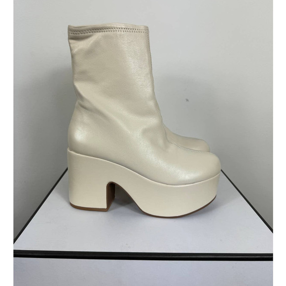 Larroude Women's Miso Platform Boots in Ivory Size 8.5 - Picture 5 of 10